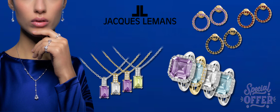 Jacques Lemans Damen-Schmuck – Stilvolle Accessoires mit Farbakzenten Jacques Lemans Schmuckset mit vergoldeten Ringen, Ohrringen und Anhängern – edle Designs mit farbigen Steinen für Damen